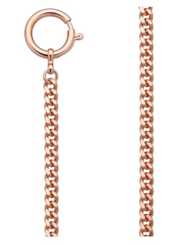 REGENT Herren Taschenuhr Kette 6 mm Breite 31 cm Länge mit Karabiner Flachpanzer Rosegold PS-03 von REGENT