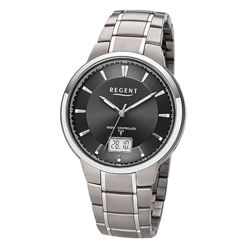 REGENT Herren-Uhren Analog Funk One Size Schwarz 32018693 von REGENT
