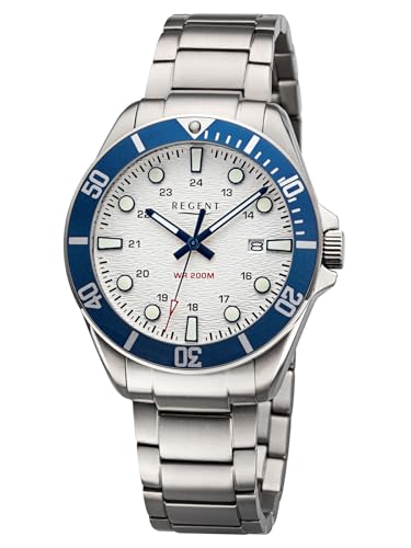 REGENT Herrenuhr Titan 20 Bar Wasserdicht Blau BA-856 von REGENT