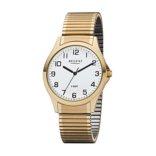 Regent Herren Analog Quarz Uhr mit Metall Armband 11300028 von REGENT