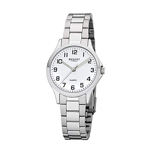 Regent Damen Analog Quarz Uhr mit Edelstahl Armband 12220989 von REGENT