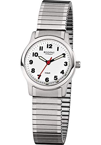 Regent Damen Analog Quarz Uhr mit Edelstahl Armband 12310155 von REGENT