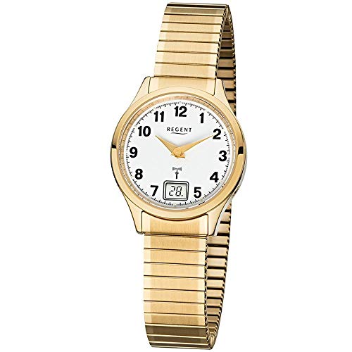 Regent Damen Analog-Digital Quarz Uhr mit Edelstahl Armband 12030082 von REGENT