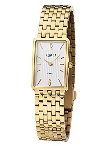 Regent Damen Analog Quarz Uhr mit Edelstahl Armband 12290507 von REGENT