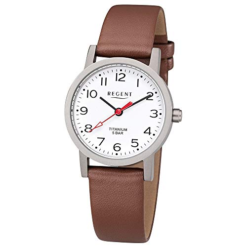 Regent Damen Analog Quarz Uhr mit Leder Armband 12090311 von REGENT