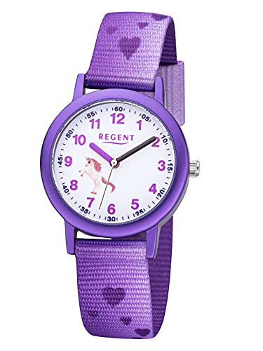 Regent Damen Analog Quarz Uhr mit Stoff Armband 12400291 von REGENT