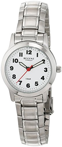 Regent Damen Analog Quarz Uhr mit Edelstahl Armband 12221008 von REGENT