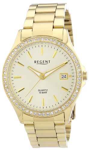 Regent Damen-Armbanduhr Analog Quarz Edelstahl beschichtet 12210880 von REGENT