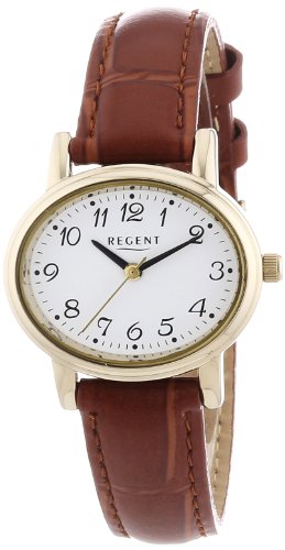 Regent Damen Analog Quarz Uhr mit Leder Armband 12100539 von REGENT