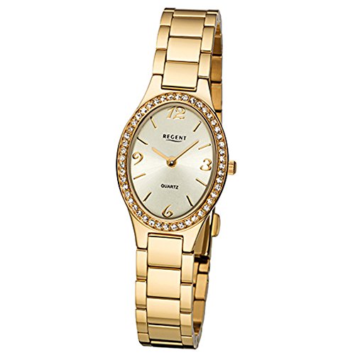 REGENT Damen-Armbanduhr, analog, Quarz, mit Messingarmband, F-1067, Armband, Armband von REGENT
