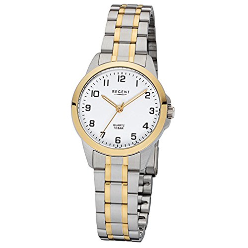 Regent Damen Analog Quarz Uhr mit Edelstahl Armband 12230659 von REGENT