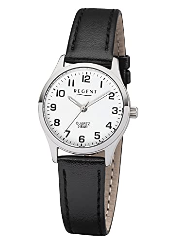 Regent Damen Analog Quarz Uhr mit Leder Armband 12111185 von REGENT