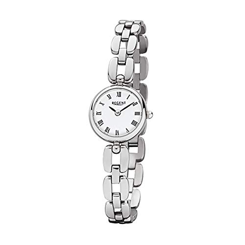 Regent Damen-Armbanduhr Elegant Analog Stahl-Armband silber Quarz-Uhr URF965 von REGENT
