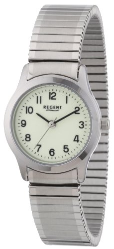 Regent Damen Analog Quarz Uhr mit Edelstahl Armband 12310138 von REGENT