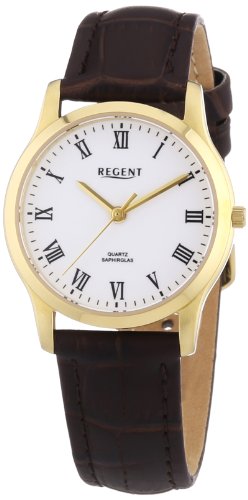 Regent Damen-Armbanduhr XS Analog Quarz Leder 12100562 von REGENT