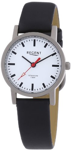 Regent Damen Analog Quarz Uhr mit Leder Armband 12090167 von REGENT