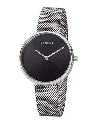 Regent Damenarmbanduhr Edelstahl mit Edelstahlband Milanaise IPS BA-528 von REGENT