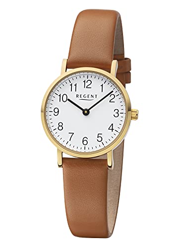 Regent Damen Analog Quarz Uhr mit Leder Armband 12100771 von REGENT