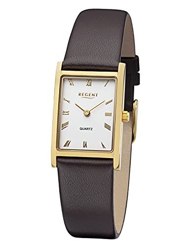 Regent Damen Analog Quarz Uhr mit Leder Armband 12100770 von REGENT