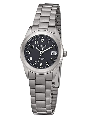 Regent Damen Analog Quarz Uhr mit Titan Armband 12290497 von REGENT