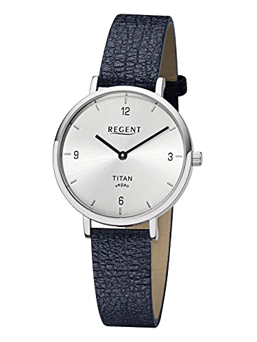 Regent Damenuhr mit veganem nachhaltigen Lederband 33 MM Titan Gehäuse Quarz BA-693 von REGENT