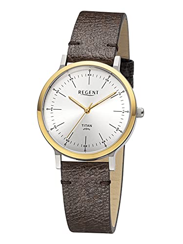 Regent Damen Titan-Armbanduhr Braun/Bicolor BA-695 von REGENT