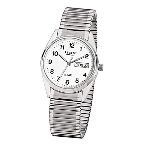 Regent F292 Uhr Herrenuhr Edelstahl 50m Analog Tag & Datum Weiss von REGENT