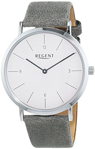 Regent Herren Analog Quarz Uhr mit Leder Armband 11110821 von REGENT