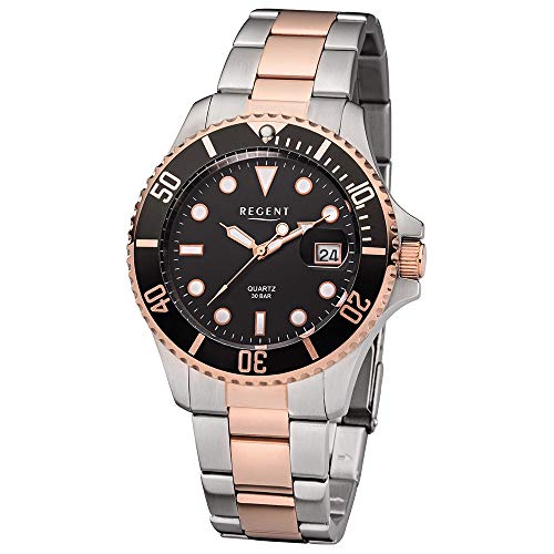 Regent Herren-Armbanduhr Analog Quarz Edelstahl beschichtet 11160246 von REGENT