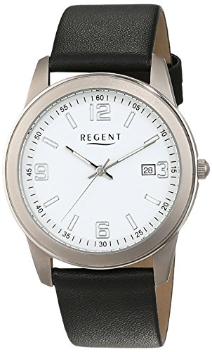 Regent Herren-Armbanduhr Analog Quarz Leder 11190167 von REGENT