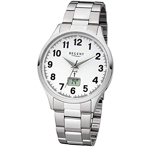 Regent Herren Analog-Digital Quarz Uhr mit Edelstahl Armband 11030153 von REGENT
