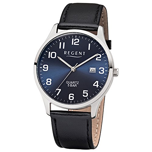 Regent Herren Analog Shioj. VJ32 Uhr mit Leder Armband 11110807 von REGENT