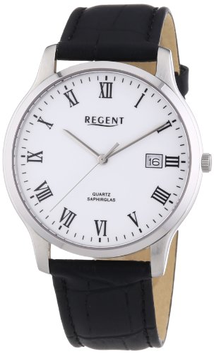 REGENT Herren-Armbanduhr XL Analog Quarz Leder 11110661 von REGENT