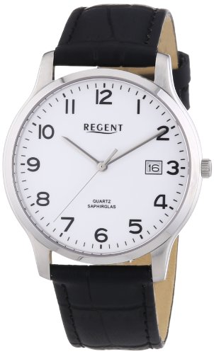 Regent Herren-Armbanduhr XL Analog Quarz Leder 11110662 von REGENT