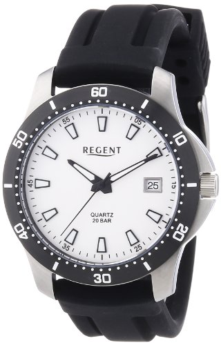 Regent Herren-Armbanduhr XL Analog Quarz Silikon 11110655 von REGENT