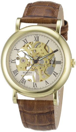 Regent Herren-Armbanduhr XL AnalogHandaufzug Leder 11010017 Regent Herren-Armbanduhr XL AnalogHandaufzug Leder 11010017 von REGENT