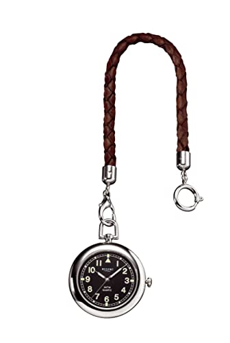 Regent Herren Taschenuhr Verchromt 43 MM Quarz Schwarzes Zifferblatt Arabische Zahlen Tasche P-747 von REGENT