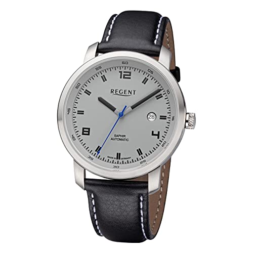 Regent Herrenuhr Automatik Stahl Lederband GM-2105 von REGENT