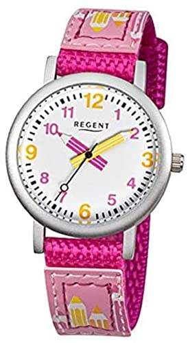 Regent Unisex-Kinder Analog Quarz Uhr mit Textil Armband 12400222 von REGENT