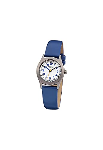 Regent Mädchen Analog Quarz Uhr mit Leder Armband 12400243 von REGENT