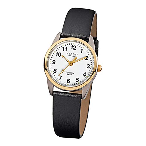 Regent Damen Analog Quarz Uhr mit Leder Armband 12090259 von REGENT