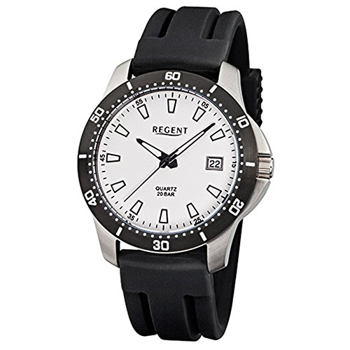 Regent Uhr Herren Edelstahl Armbanduhr Modell F 912 mit Datum, 20 Bar von REGENT