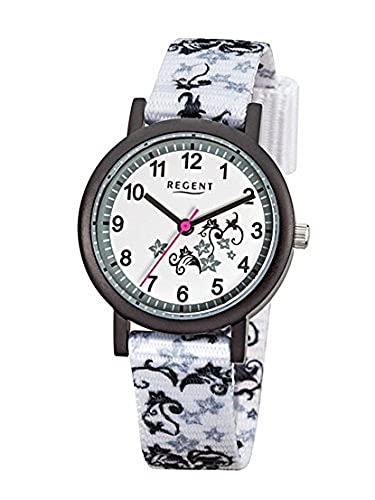 Regent Unisex-Kinder Analog Quarz Uhr mit Textil Armband 12400224 von REGENT