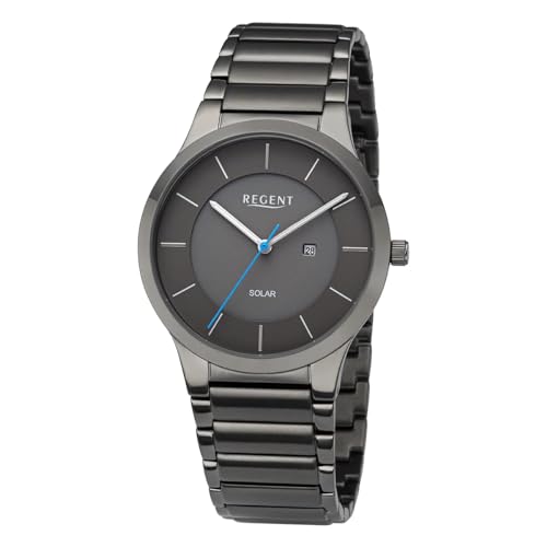 Solaruhr Herren Metallband Ø39mm Regent BA726 Gun von REGENT