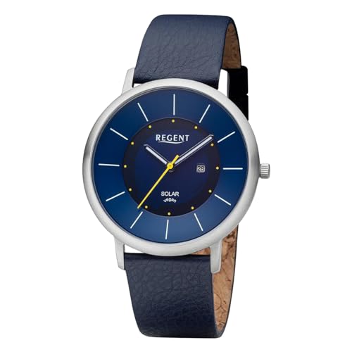 REGENT Herren-Uhren Analog Solar One Size Blau 32020784 von REGENT