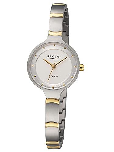 Regent Damen Analog Quarz Uhr mit Titan Armband 12290500 von REGENT