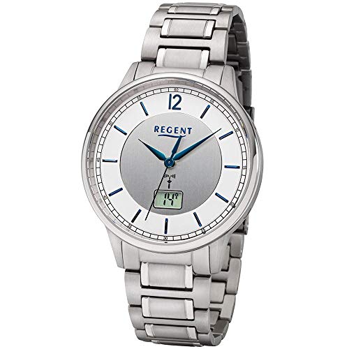 REGENT Herrenuhr Analog Quarz mit Titanarmband BA-397 von REGENT