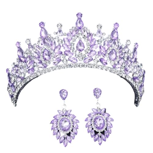 Damen Strass Krone und Ohrringe Set Party Geburtstag Braut Hochzeit Tiaras von REHJJDFD