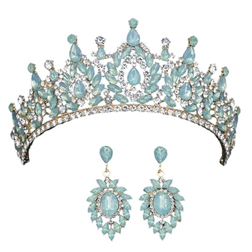 REHJJDFD Damen Strass Krone und Ohrringe Set Party Geburtstag Braut Hochzeit Tiaras von REHJJDFD