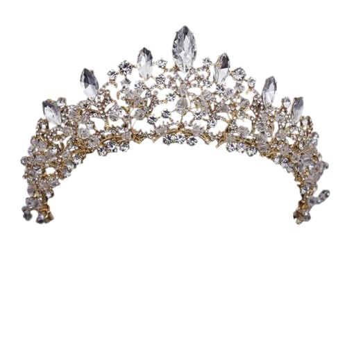 REHJJDFD Damen Strass Perlen Tiaras und Kronen Abschlussball Geburtstag Hochzeit Haarschmuck Braut Stirnbänder von REHJJDFD